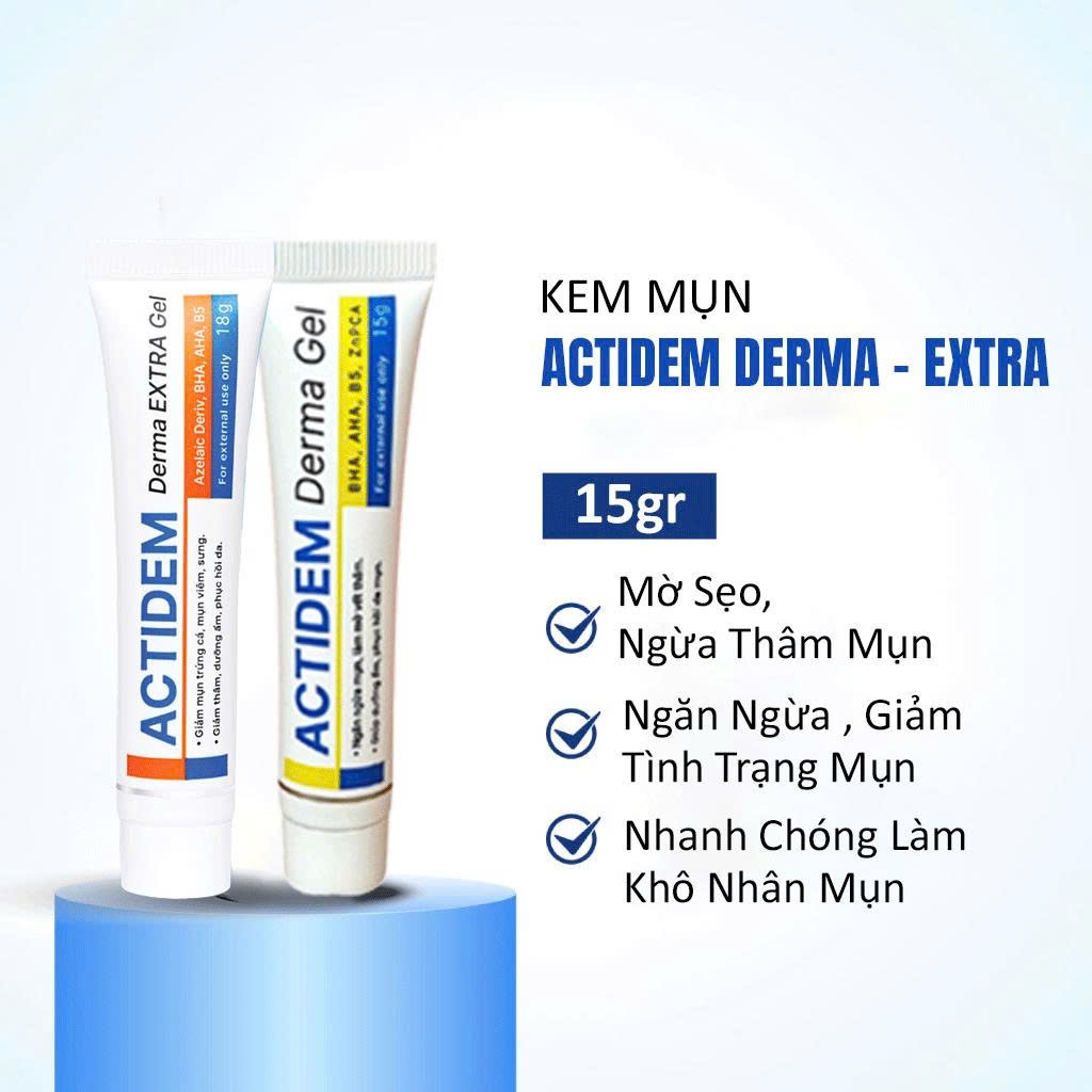 Kem mụn ACTIDEM Derma Gel- ACTIDEM Extra dưỡng ẩm da 18g