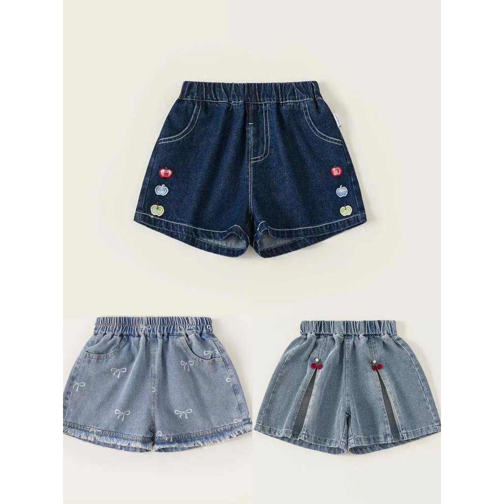 (HÀNG CHÍNH HÃNG) Quần short Jean bé gái Cherry Coco mềm nhẹ co giãn tốt