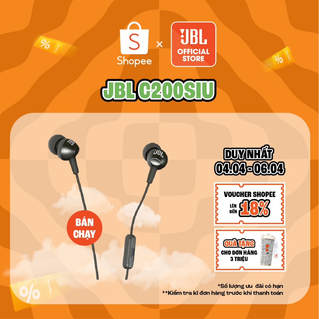 Tai Nghe Nhét Tai Có Dây JBL C200SI Cổng Aux 3.5 - Hàng Chính Hãng | BigBuy360 - bigbuy360.vn