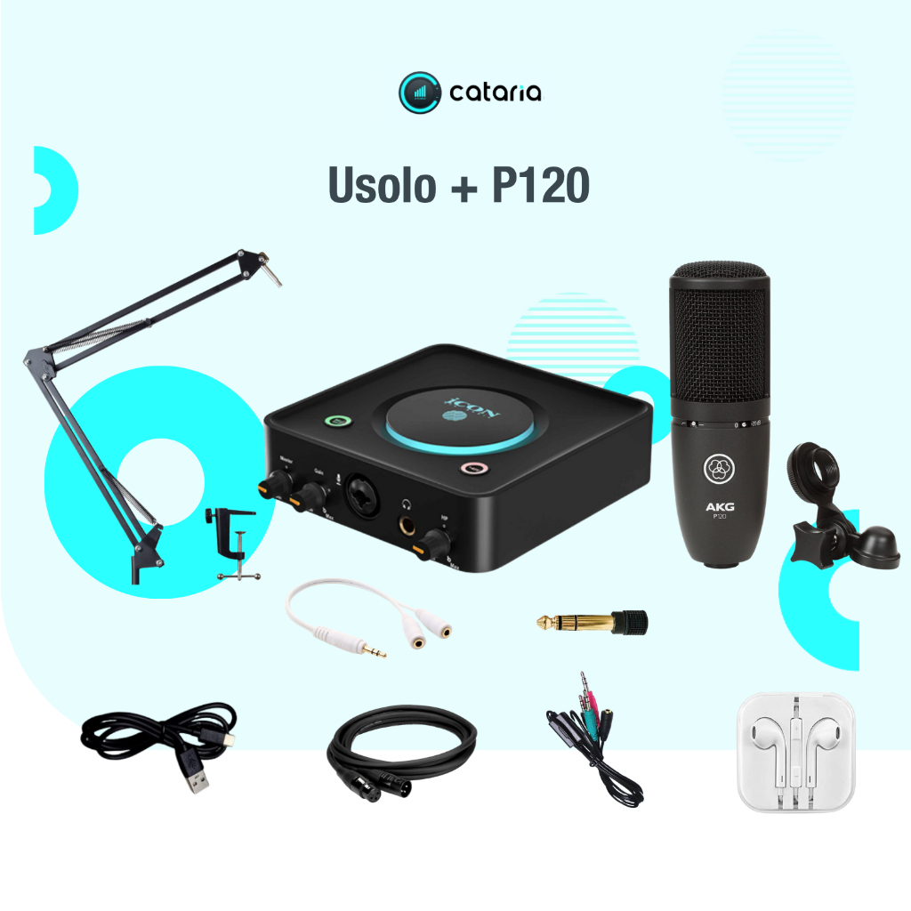COMBO ICON USOLO MIC P120 CHUYÊN NGHIỆP ĐI KÈM PHẦN MỀM AUTO TUNE CHỈNH THEO GIỌNG