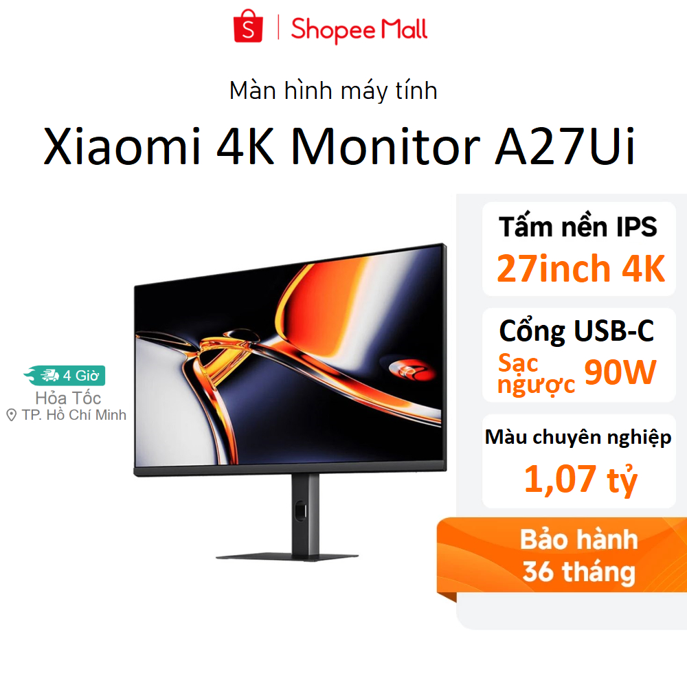 Màn hình máy tính Xiaomi A27Ui 27inch UHD 4K (3840 x 2160p) IPS Sạc ngược USB-C (ELA6221EU) - Chính 
