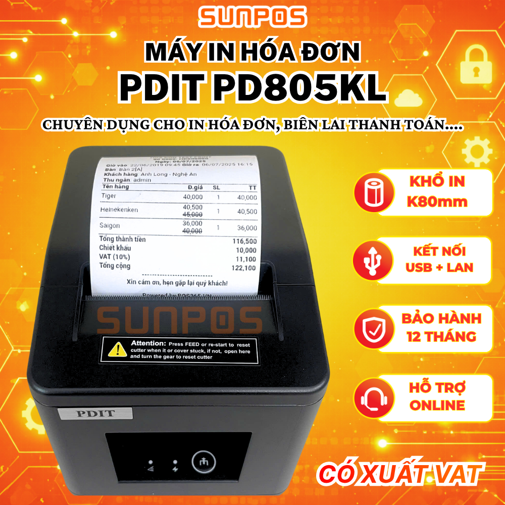 [NEW] CÁC DÒNG MÁY IN HÓA ĐƠN, IN BILL K200W, 805KL, 805KW, Q822 KẾT NỐI QUA LAPTOP, MÁY POS, ĐIỆN T