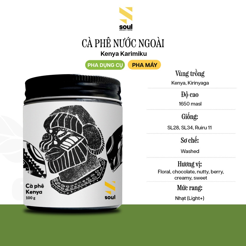 CÀ PHÊ NƯỚC NGOÀI | Kenya Karimikui - Specialty Coffee - Pha dụng cụ (Brewing/ Pour over)/ Pha máy (