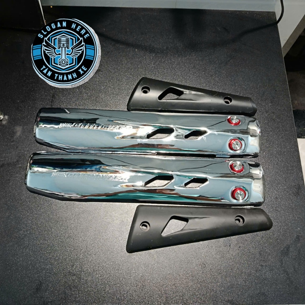 Ốp pô ex 2010 inox 304 trắng đen gắn như zin pô Ex 2010