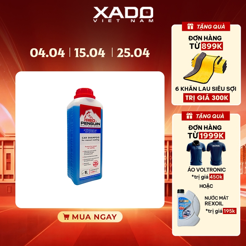 Nước rửa xe nhập khẩu XADO red penguin car shampoo for manual car washing 1l - XADO store offcial - 