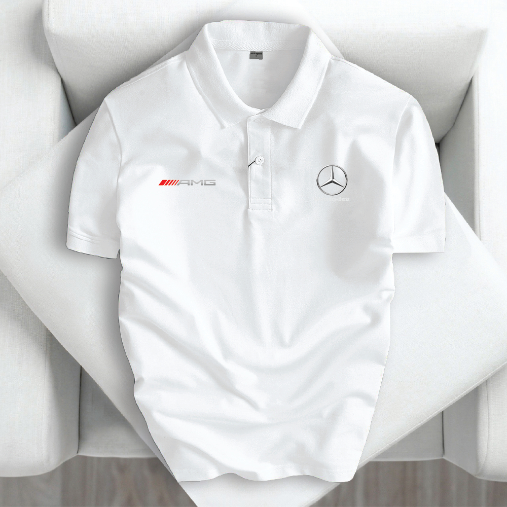 Áo polo Mec AMG đỏ - Áo Mercedes Cao cấp cotton thấm hút mồ hôi - nam nữ cao cấp, vải xịn, màu đẹp