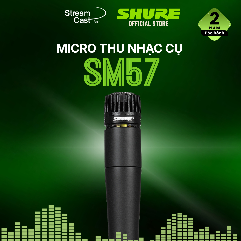 Micro thu âm dynamic Chuyên Nghiệp Shure SM57 – Micro định hướng Cardioid thu âm nhạc cụ, ampli, trố