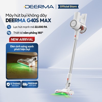 Máy hút bụi không dây Deerma G40S Max lực hút mạnh 22.000pa kèm đèn xanh góc rộng 140° thông minh - BH 12 tháng