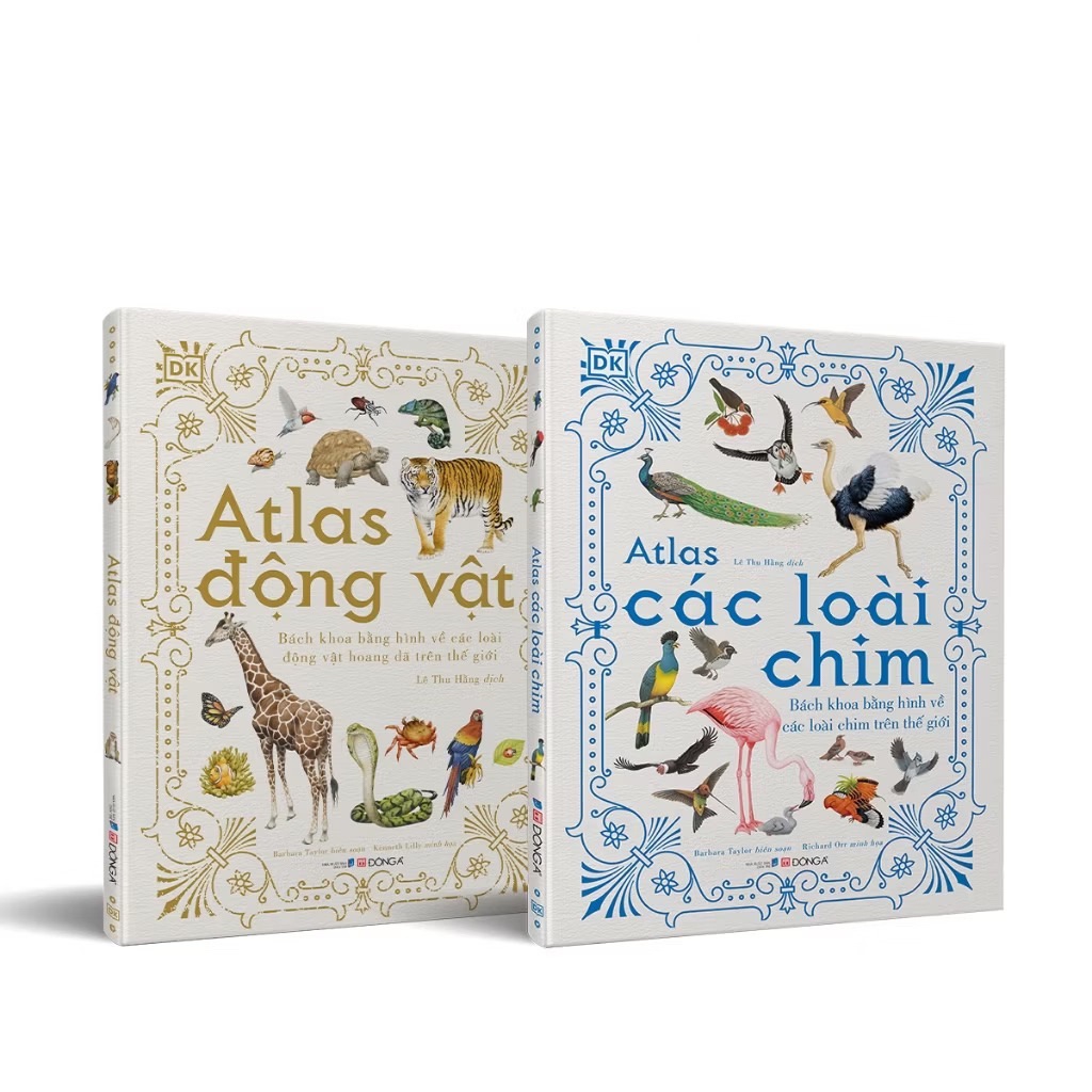 Sách - Combo 2 cuốn: Atlas động vật + Atlas các loài chim - Bìa cứng
