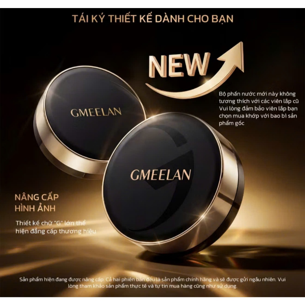 [Pass KOC New] ￼GMEELAN Cushion + Phấn phủ 2 trong 1 Truffle Chống Oxy Hóa với Zinc PCA (7g + 10g) T