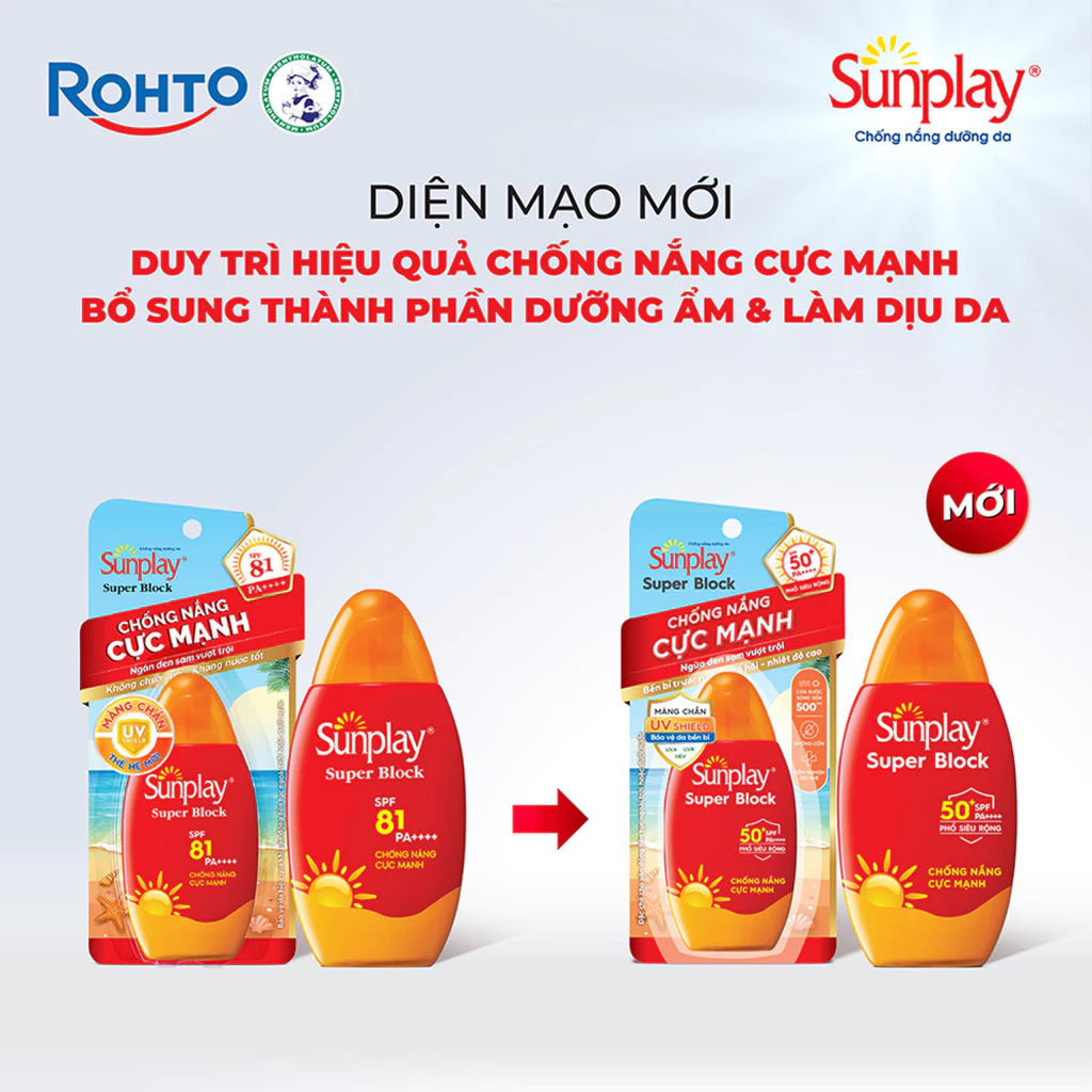 Kem Chống Nắng Sunplay Super Block SPF50- KCN Sunplay Đỏ 70g 30g Cho Da Mặt Body, Da Dầu Mụn, Khô