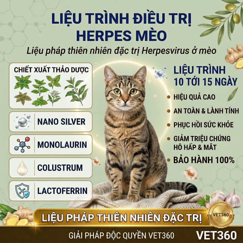 Giải pháp Holistic cho mèo , Herpes mèo - FHV ( Feline herpes Virus) - VET360
