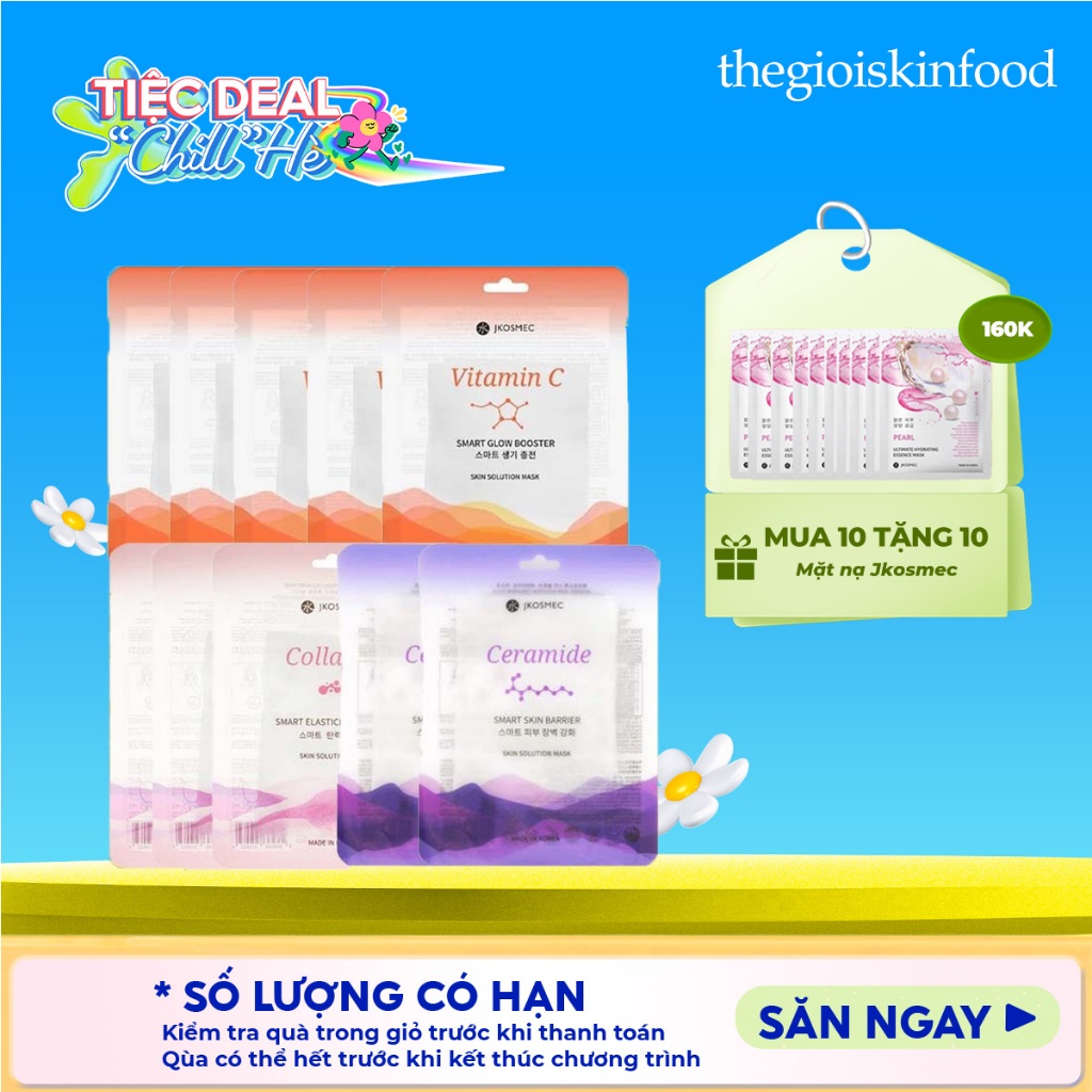 Combo 10 Miếng Mặt Nạ Jkosmec Skin Solution Mask thegioiskinfood