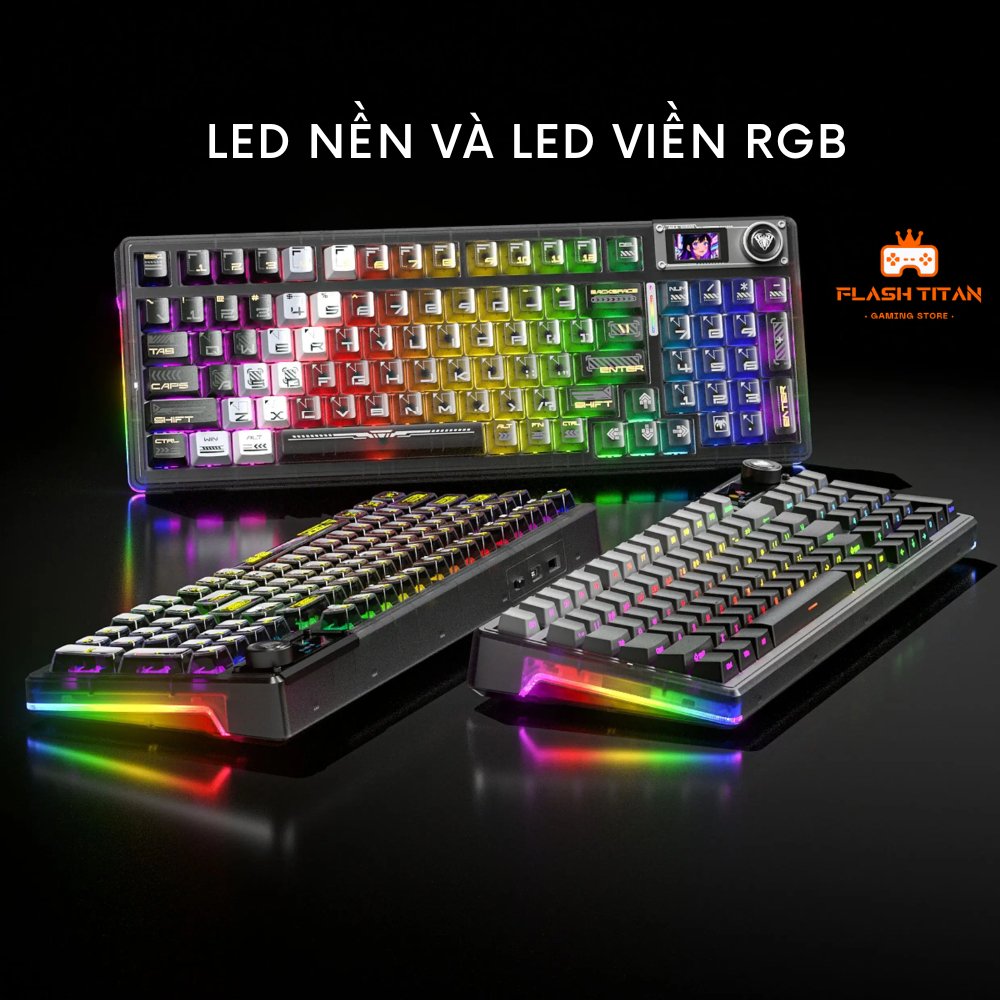 Bàn phím cơ không dây AULA F98 PRO v3 - bàn phím cơ bluetooth fullsize có màn hình Led- Hotswap 5pin | BigBuy360 - bigbuy360.vn