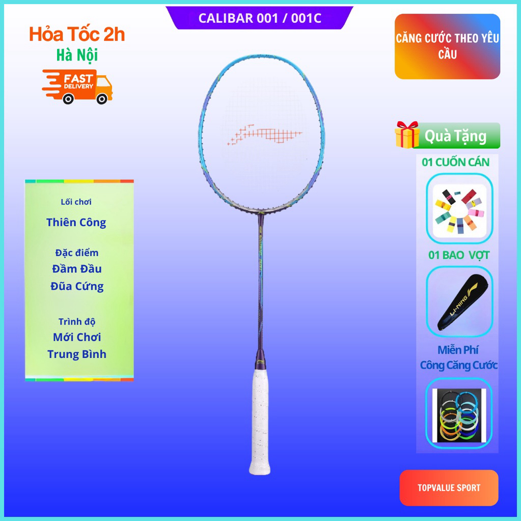 Vợt cầu lông Lining 3D Calibar 001 001C chính hãng, siêu phẩm mới ra mắt với nhiều công nghệ tích hợ