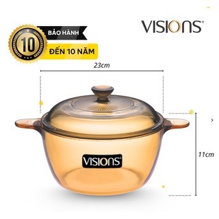 Nồi thủy tinh Visions nhập khẩu Mỹ - Hàng chính hãng - Bảo hành 10 năm