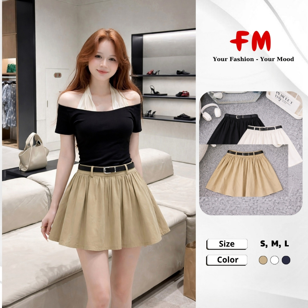 Chân Váy Ngắn Dáng A Nữ FMSTYLE – Chít Ly Lưng Bảng Tôn Dáng Thanh Lịch 26011005