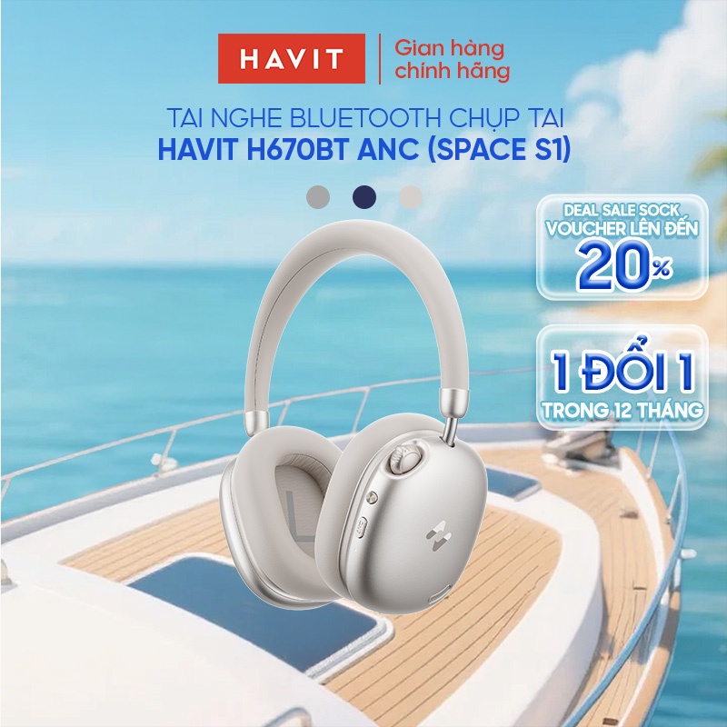 Tai nghe Bluetooth Headphone Havit Space S1 H670BT | Adaptive ANC 45dB | Bluetooth 6.0