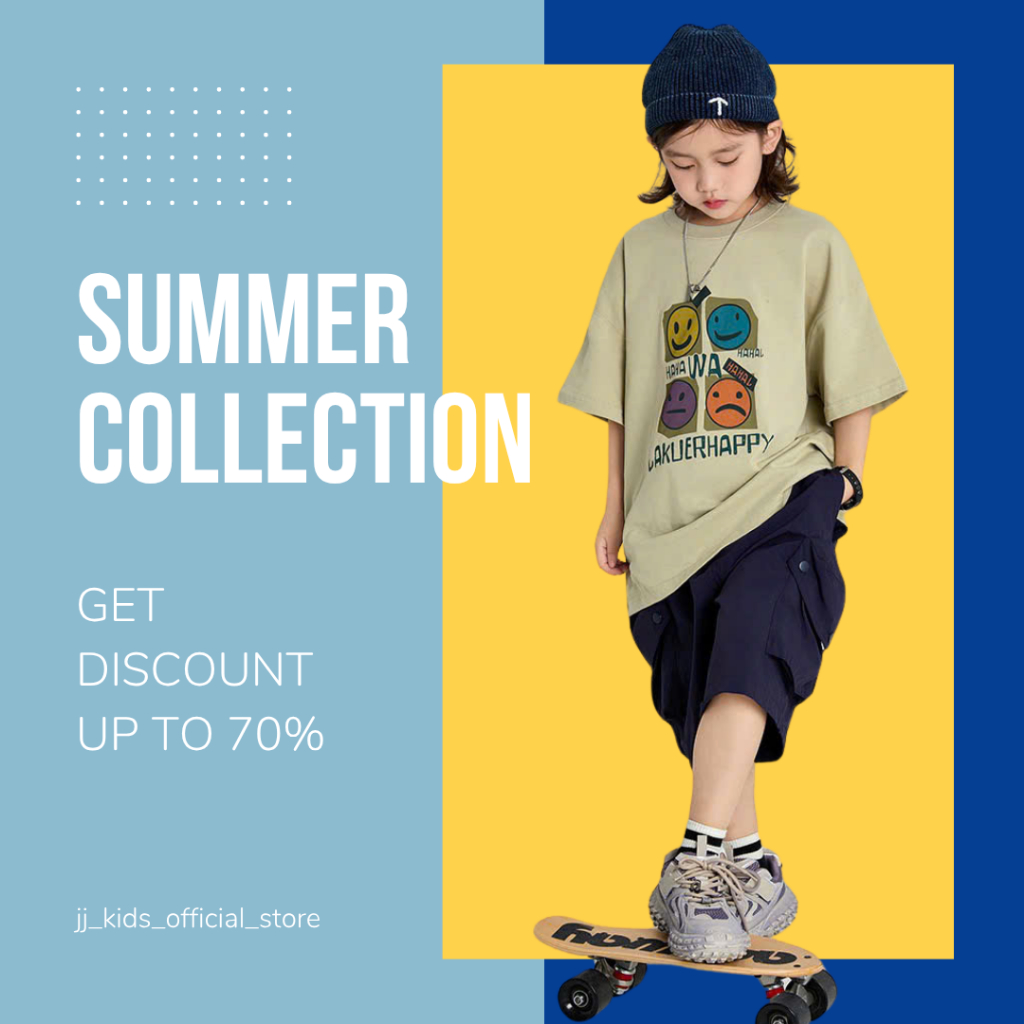 Áo Thun Ngắn Tay Mùa Hè Cho Bé Trai, Bé Gái In Hình Năng Động, Cổ Tròn B660 | JJ Kids Fashion