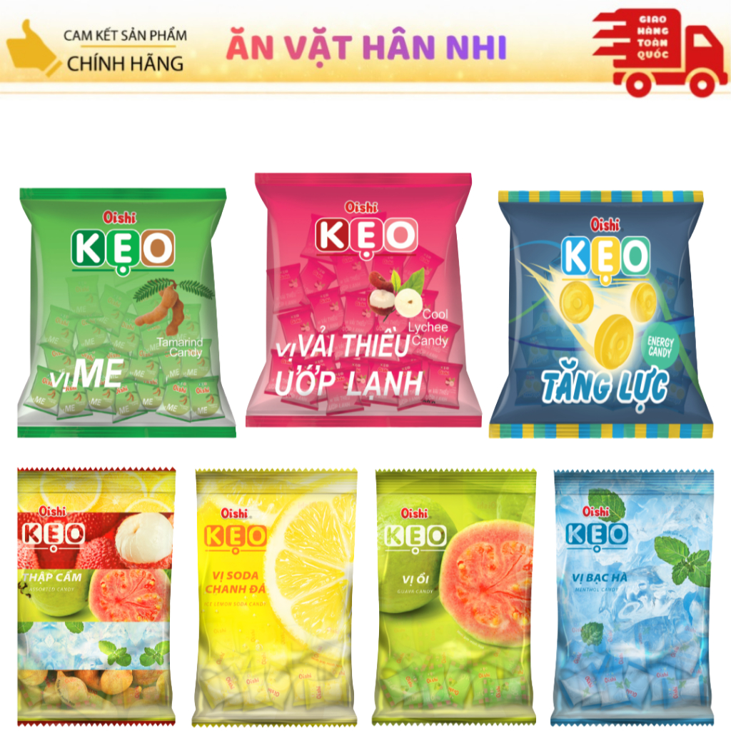 Combo Kẹo Oishi Gói 85g Đủ Vị - Sản Phẩm Chính Hãng