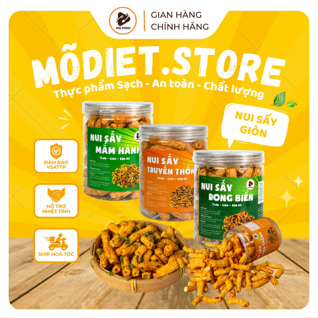 [ĐỔI VỊ NHẮN TIN SHOP] Nui sấy giòn Mõ Food - Thơm, giòn, đậm đà