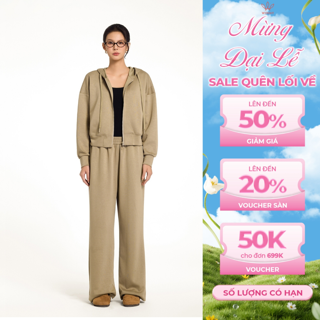 Bộ đồ nữ WINNY nỉ interlock, Set đồ nữ nỉ 2 da dày dặn co giãn quần dài tay dài thoải mái mặc nhà, đ