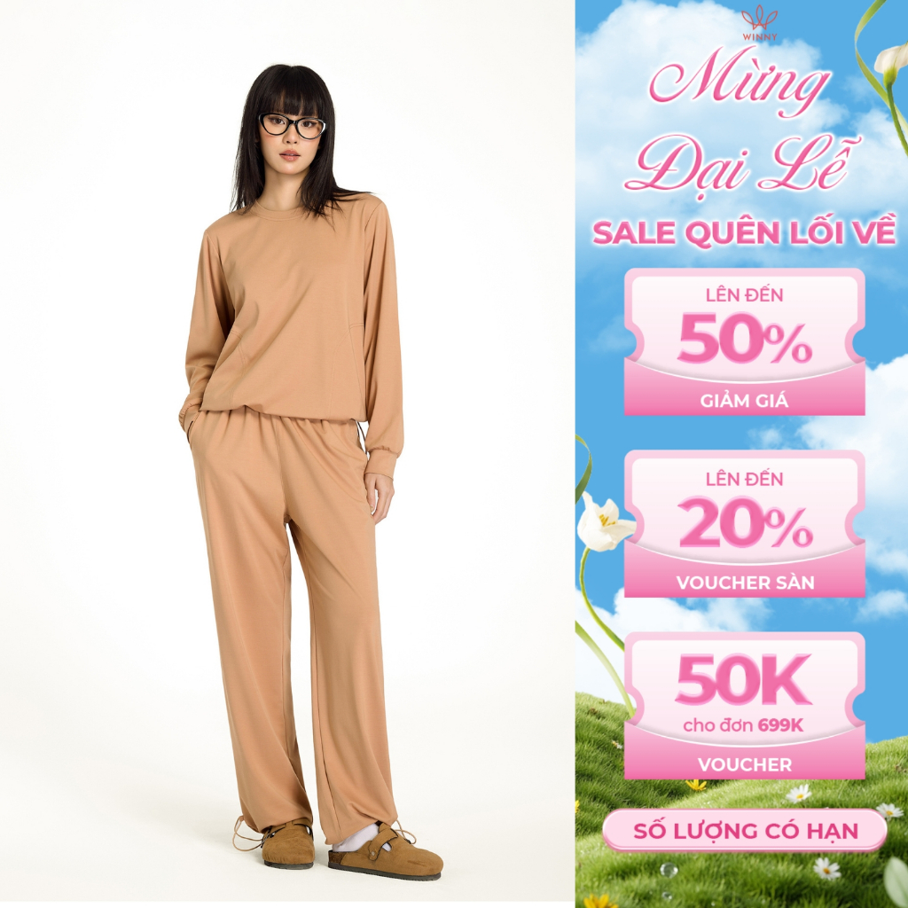 Bộ đồ nữ WINNY rayon spandex, Set đồ nữ co giãn thoáng mát quần dài tay dài thoải mái mặc nhà, đi ch