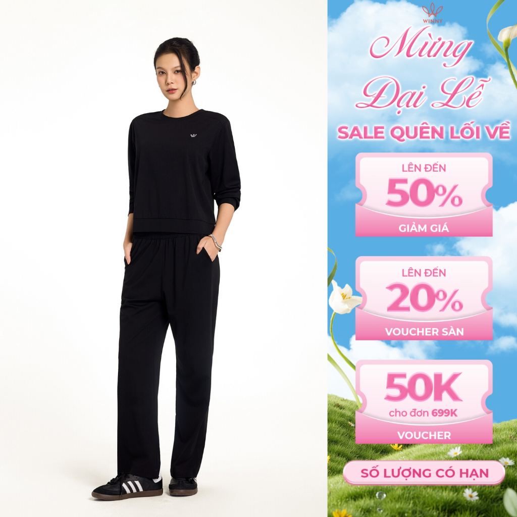 Bộ đồ nữ WINNY rayon spandex, Set đồ nữ co giãn thoáng mát quần dài tay dài thoải mái mặc nhà, đi ch