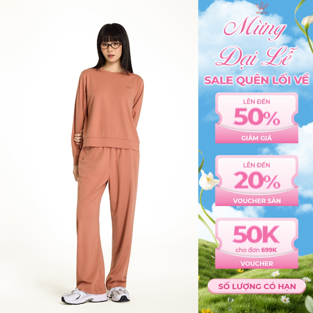 Bộ đồ nữ WINNY rayon spandex, Set đồ nữ co giãn thoáng mát quần dài tay dài thoải mái mặc nhà, đi ch