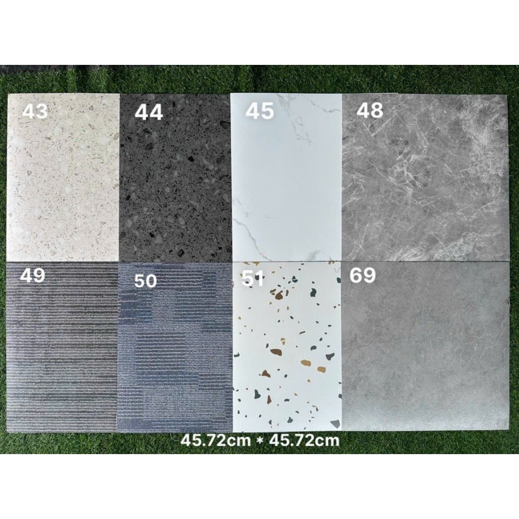COMBO 5m² (24 tấm) Sàn nhựa giả bê tông, kích thước 45.7 x 45.7cm, sàn dán keo sẵn, sàn nhựa giả gạc