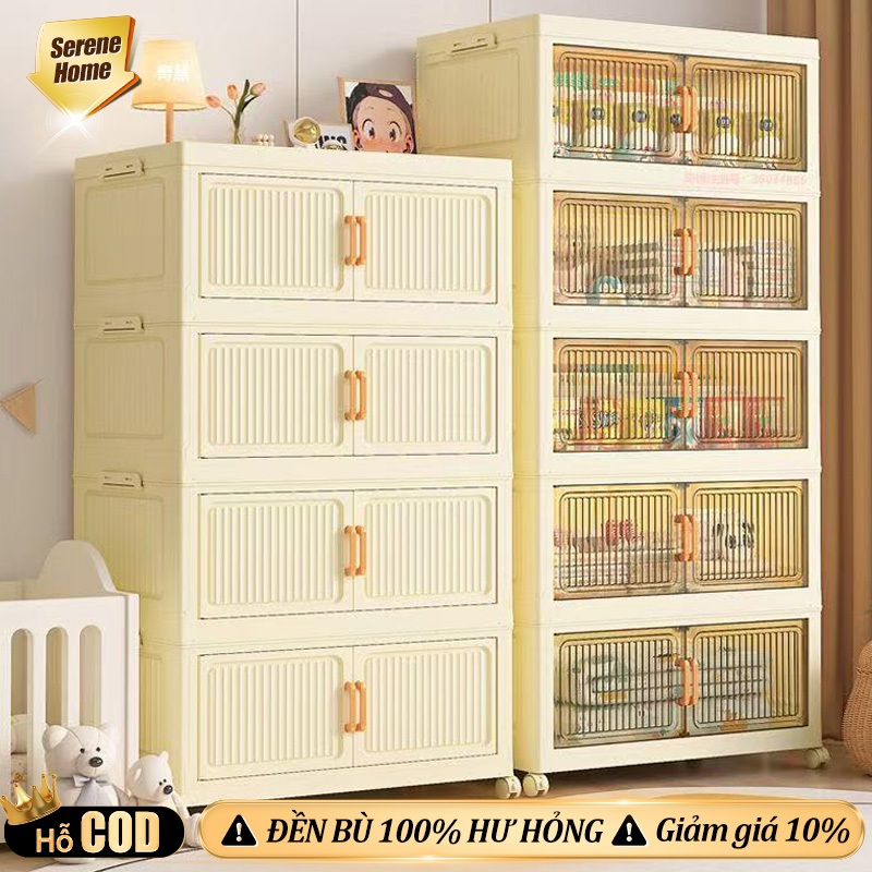 SN Tủ Đựng Đồ Dùng Gia Đình Lớn Bếp Tủ Lưu Trữ Đa Năng Tủ Quần Áo Gấp Gọn Nhựa Hộp Đựng Đồ