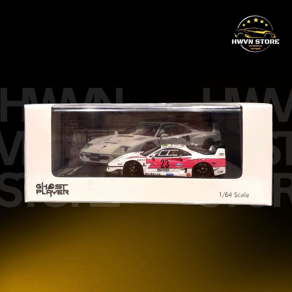 Xe mô hình hộp Mica GhostPlayer Ferrari F40 LBWK màu hồng