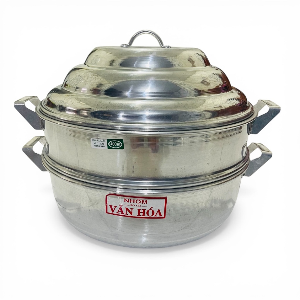 Nồi Hấp 2 Tầng Đủ Size 30cm 34cm 38cm 40cm 42cm Nhôm Văn Hóa Chất Lượng