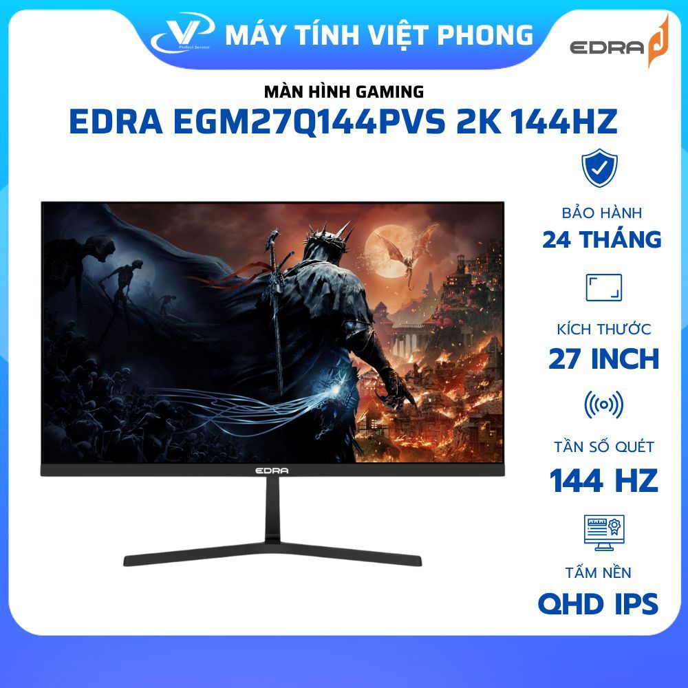 MÀN HÌNH GAMING 2K 144HZ EDRA EGM27Q144PVS 27" QHD IPS CHÍNH HÃNG BẢO HÀNH 2 NĂM