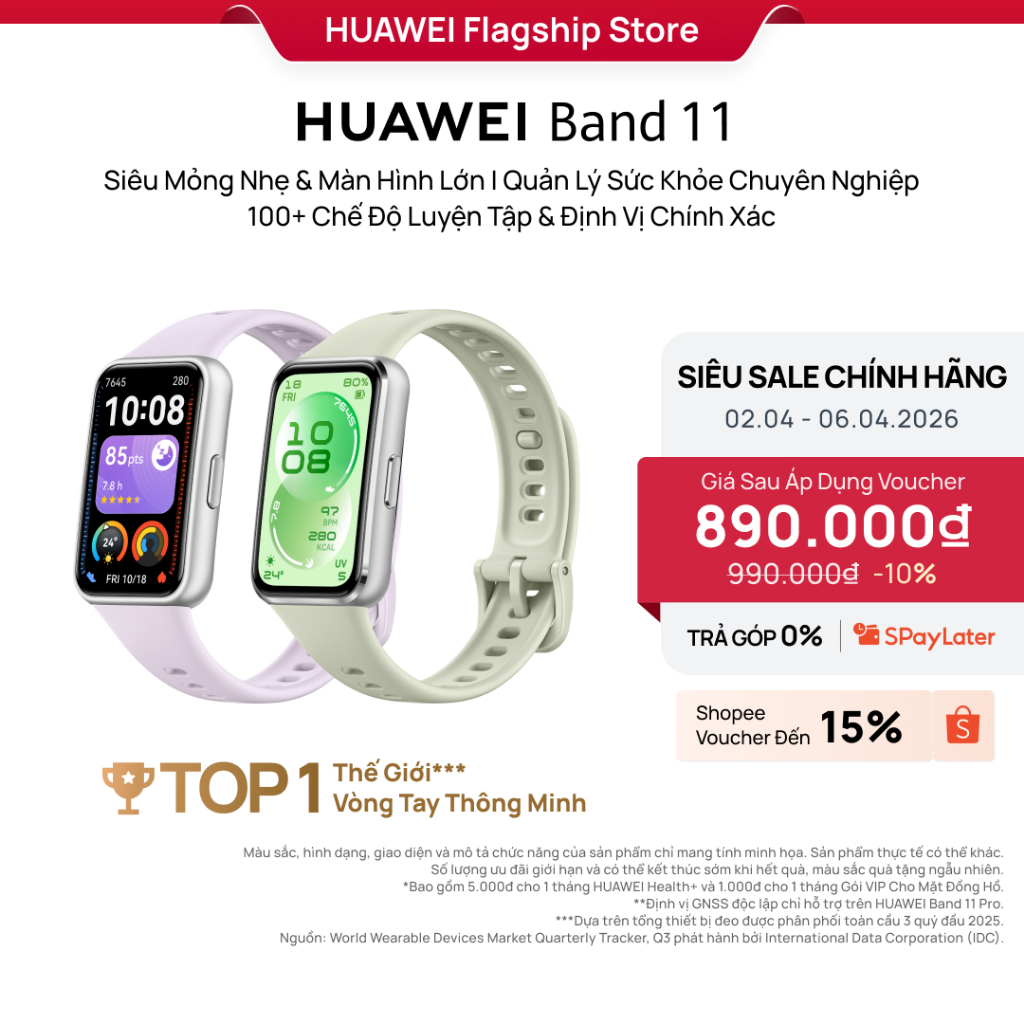Vòng Đeo Tay Thông Minh HUAWEI Band 11 Series | Mỏng Nhẹ, Màn Hình Lớn| Quản Lý Sức Khỏe Nâng Cao| 100+ Chế Độ Luyện Tập | BigBuy360 - bigbuy360.vn