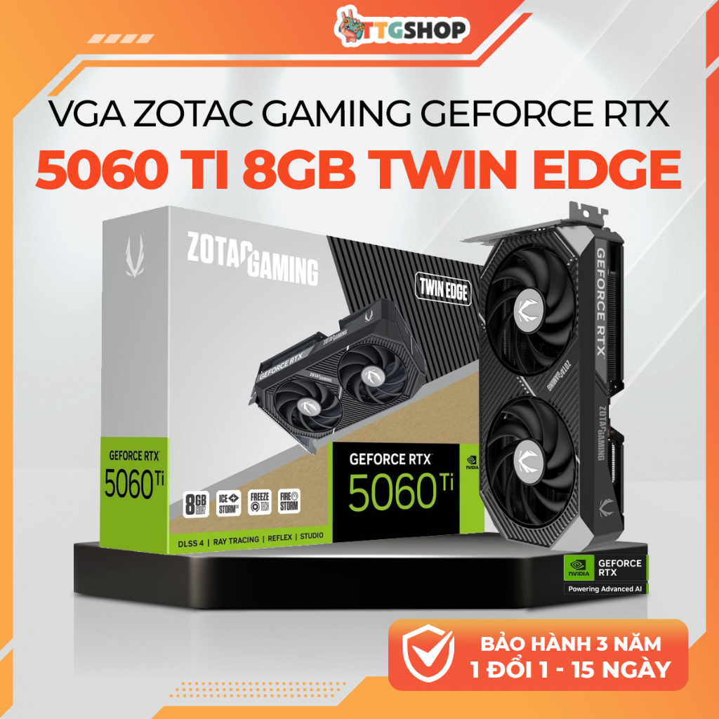 VGA ZOTAC GAMING GeForce RTX 5060 Ti 8GB Twin Edge GDDR7 128bit card màn hình gaming | BigBuy360 - bigbuy360.vn