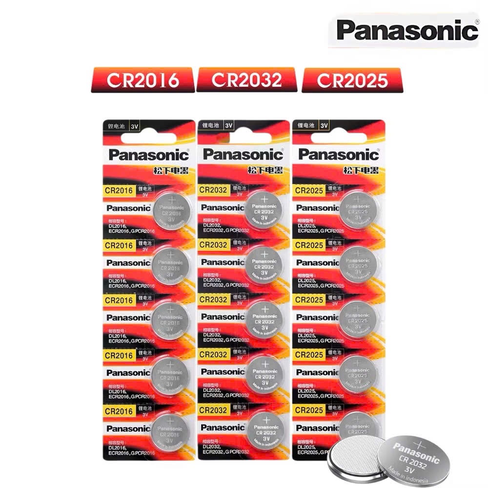 (HA NOI)Vỉ 5 Viên Pin Panasonic CR2032 / CR2025 / CR2016 3V Lithium – Pin cúc Panasonic 3V Lithium v