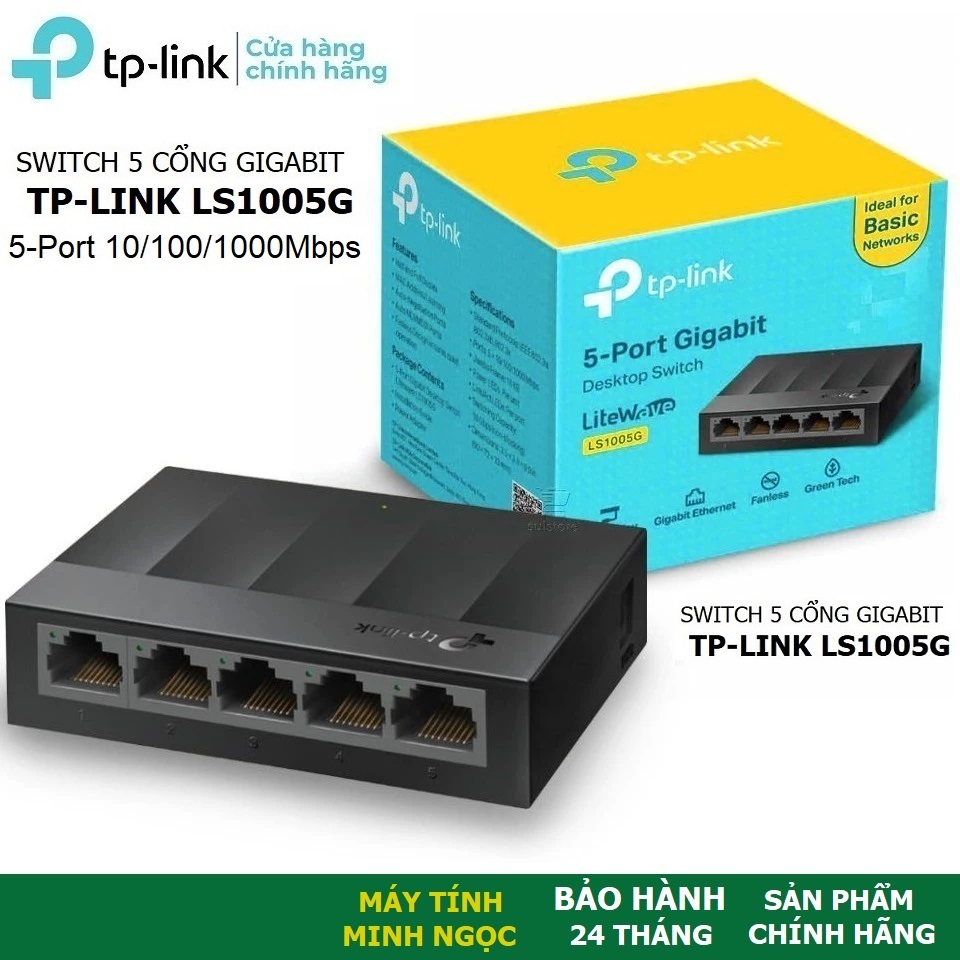 Bộ chia mạng Lan 5 Cổng TPLink LS1005G Gigabit (TP-Link TL-LS1005G Gigabit) tốc độ mạng 100/1000Mbps