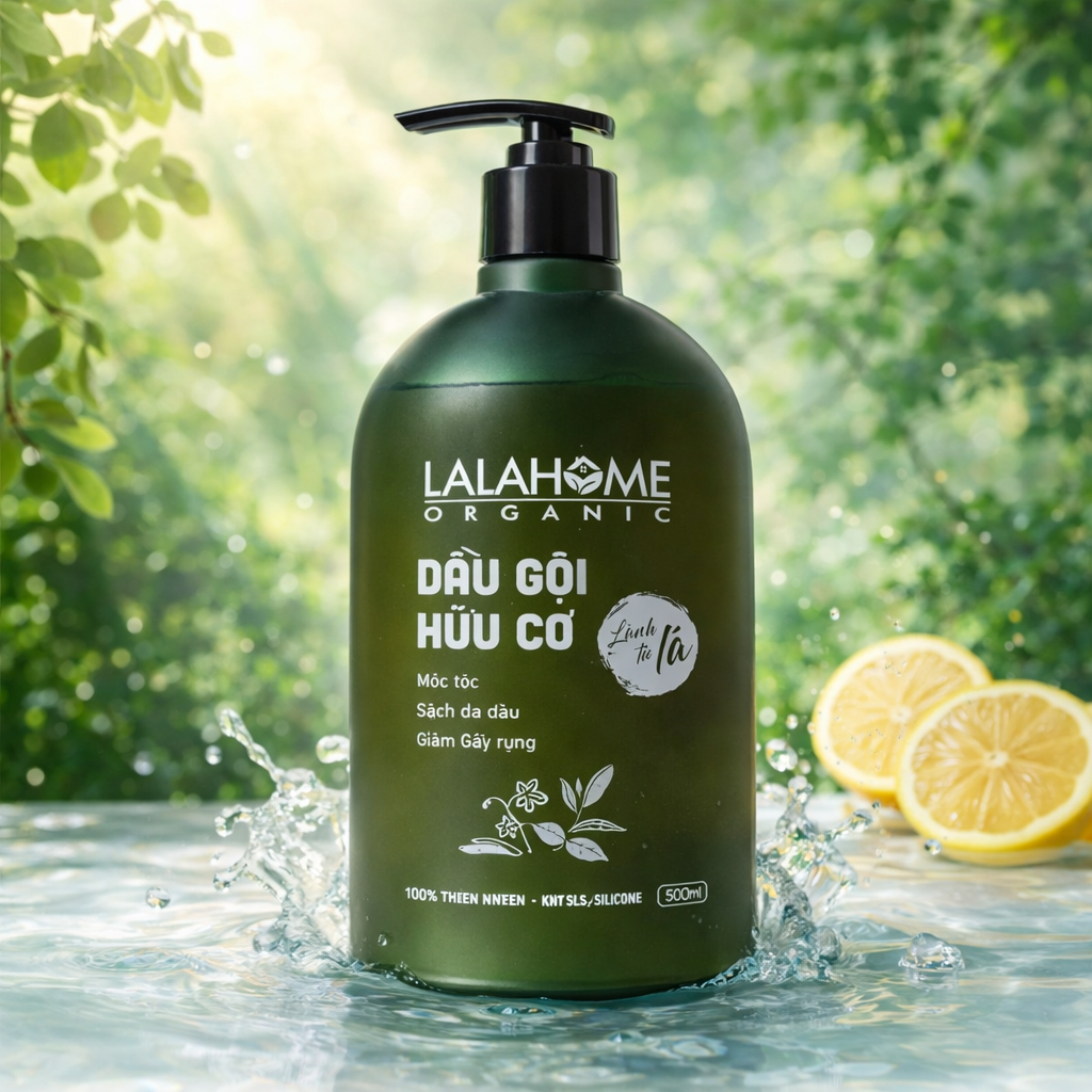 [Có Sẵn - Chính Hãng] Dầu gội LalaHome Organic 500ml – Hương trà xanh