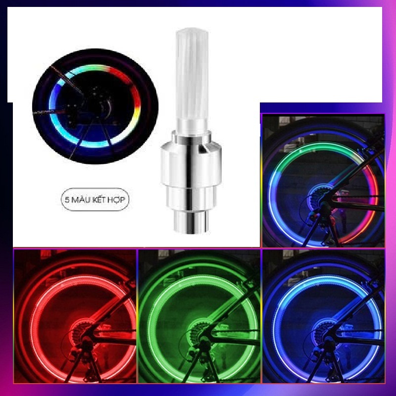 Đèn Led Gắn Van Xe Đạp. Đèn LED Gắn Bánh Xe Đạp Xe Máy Đèn Trang Trí Xe Đạp Điện Nhiều Màu