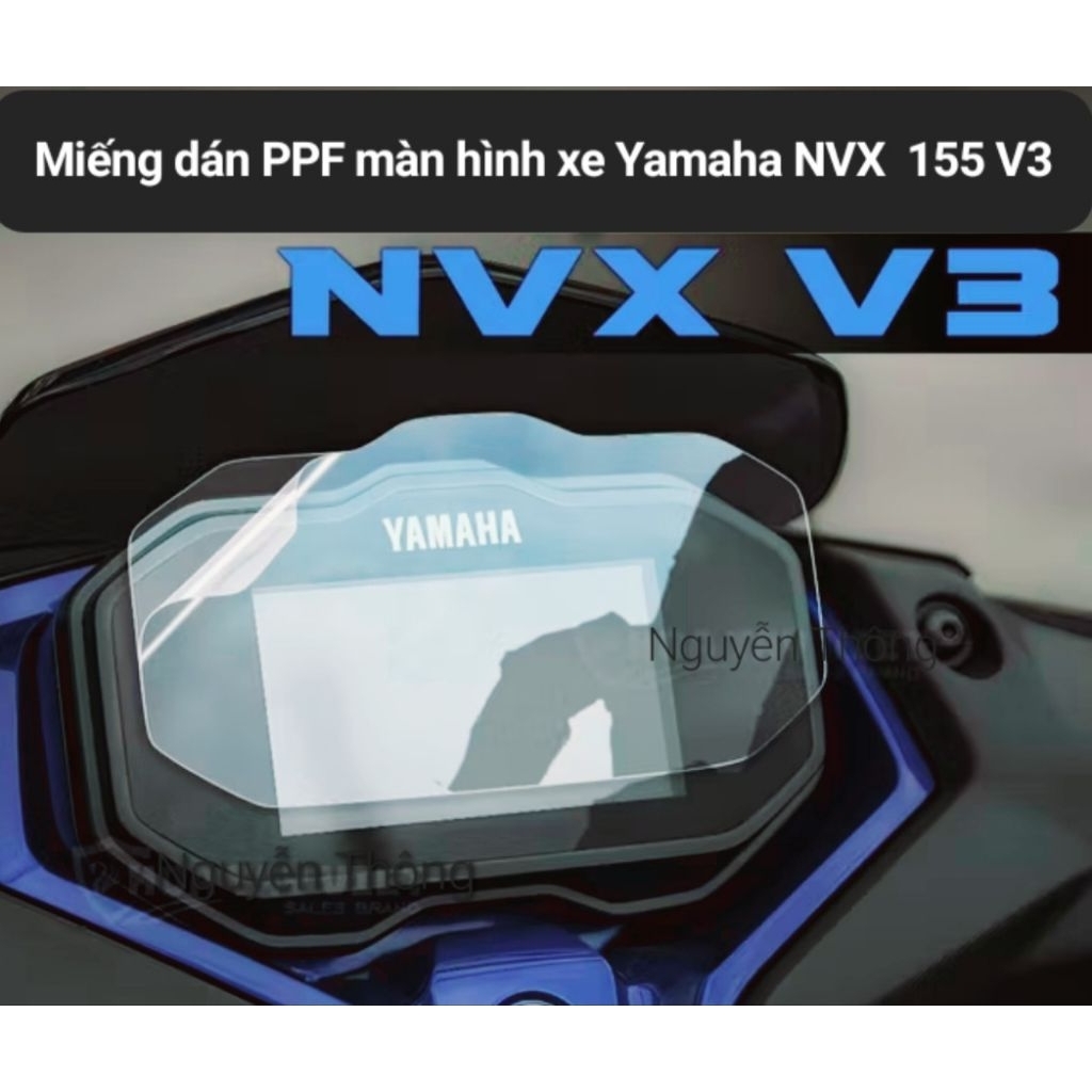 Miếng dán PPF mặt đồng xe Yamaha  NVX  V3, Miếng dán PPF bảo vệ mặt đồng hô xe NVX 155  V3.
