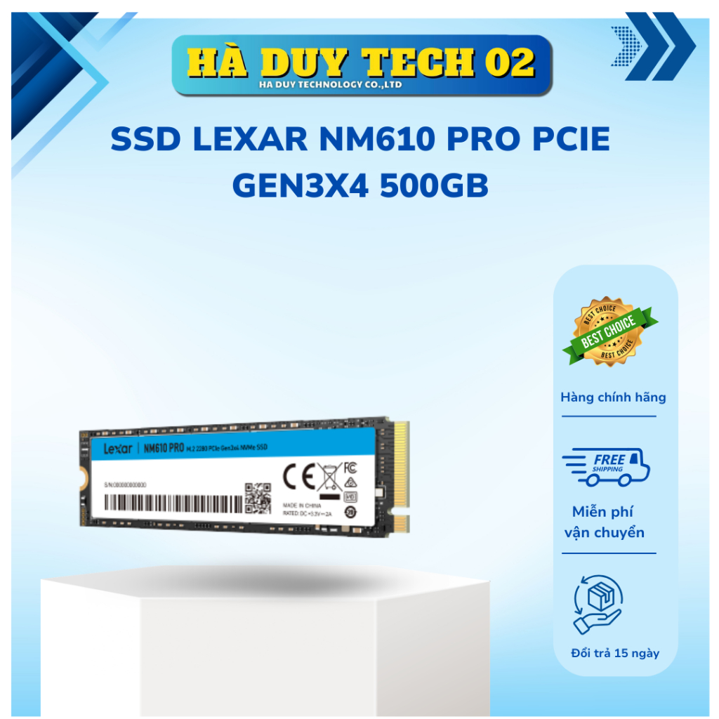 SSD LEXAR NM610 Pro PCIe Gen3x4 500GB - Chính Hãng - Bảo Hành 36T - Ha Duy Tech