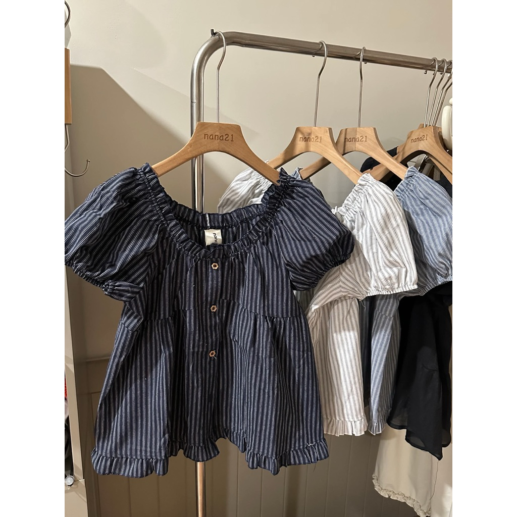Áo babydoll bèo kẻ A5566 Nana21 Nanastore21 | BigBuy360 - bigbuy360.vn