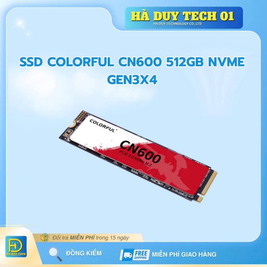 SSD COLORFUL CN600 512GB NVME GEN3X4 - Chính Hãng - Bảo Hành 36T - Ha Duy Tech
