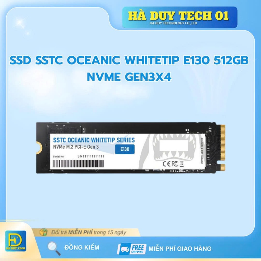 SSD SSTC OCEANIC WHITETIP E130 512GB NVME GEN3x4 - Chính Hãng - Bảo Hành 36T - Ha Duy Tech