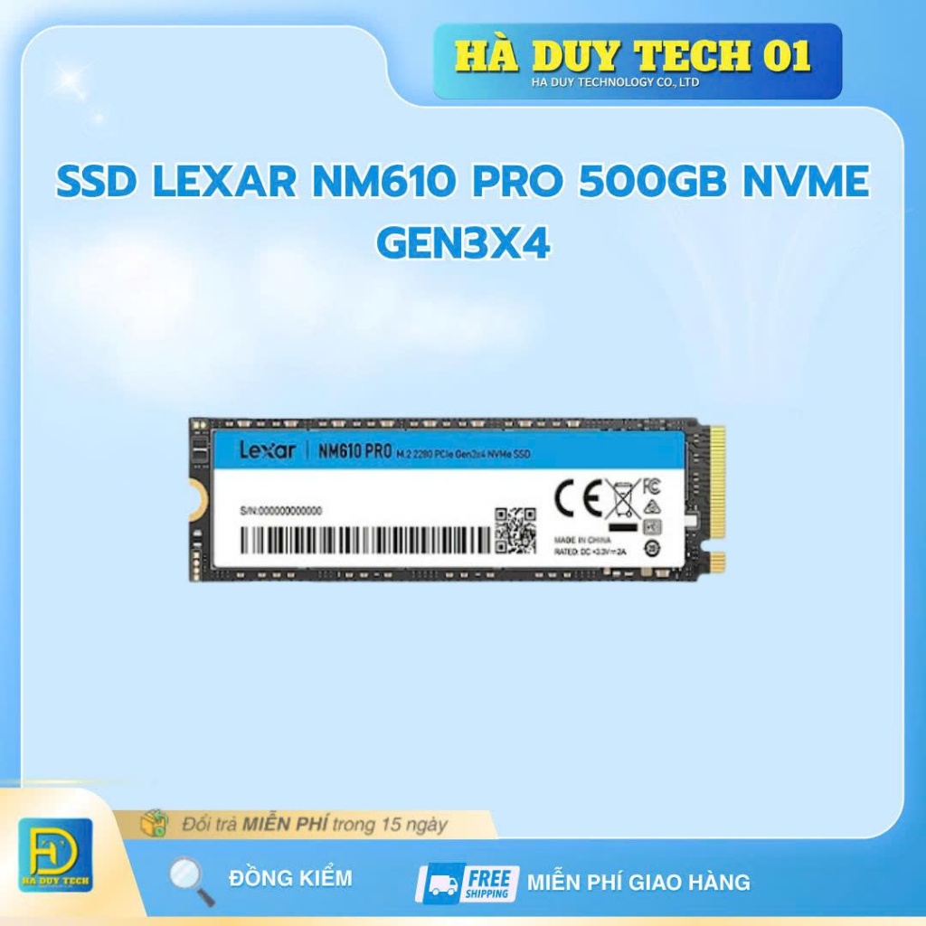 SSD LEXAR NM610 Pro PCIe Gen3x4 500GB - Chính Hãng - Bảo Hành 36T - Ha Duy Tech
