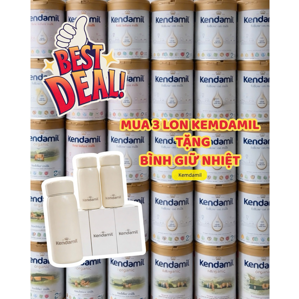 (MUA 3 LON TẶNG BÌNH GIỮ NHIỆT)Kendamil classic / organic số 1-2-3