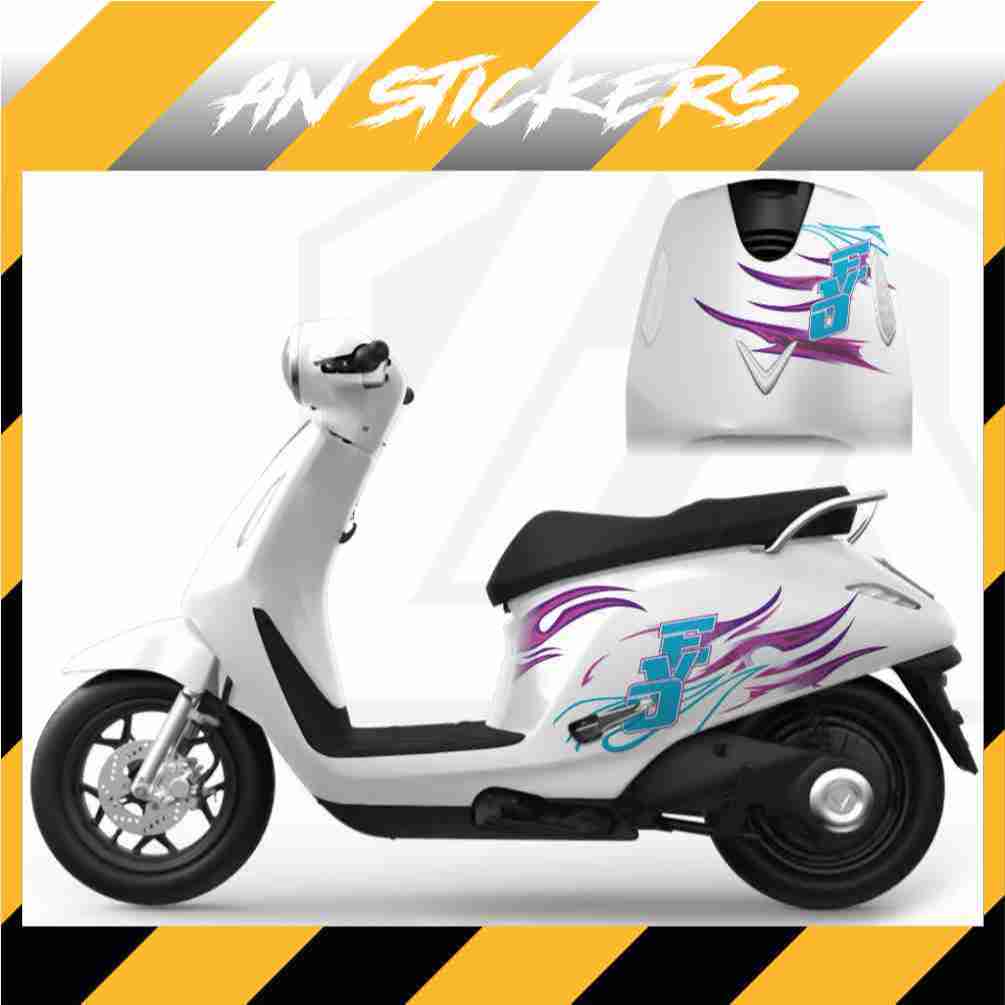 Tem Decal Xe Máy Evo 200 mẫu lửa chữ EVO siêu hot - dán nhiều màu xe