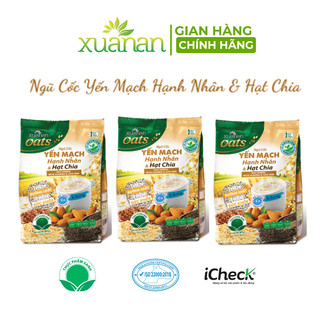 Combo 3 túi Ngũ Cốc Yến Mạch Hạnh Nhân Hạt Chia Xuân An [ít đường] 400G {25g*16 gói}