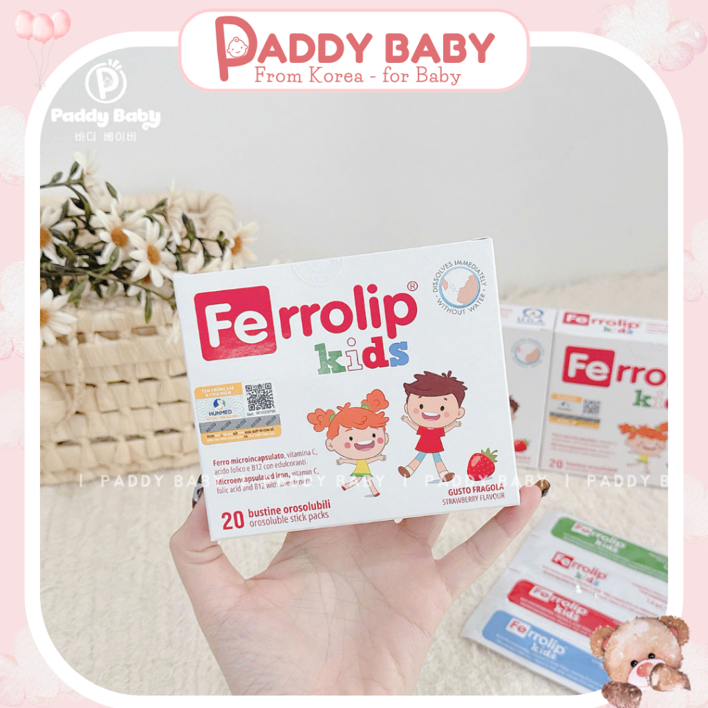 Sắt FERROLIP KIDS ITALY cho bé từ 1 tuổi (Hộp 20 gói)